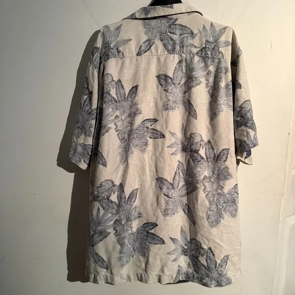 Tommy Bahama Original Fit Silk Floral Print Shirt Blue Grey Mens XL Resort - Picture 6 of 6